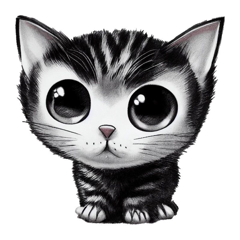 tiny cat drawn