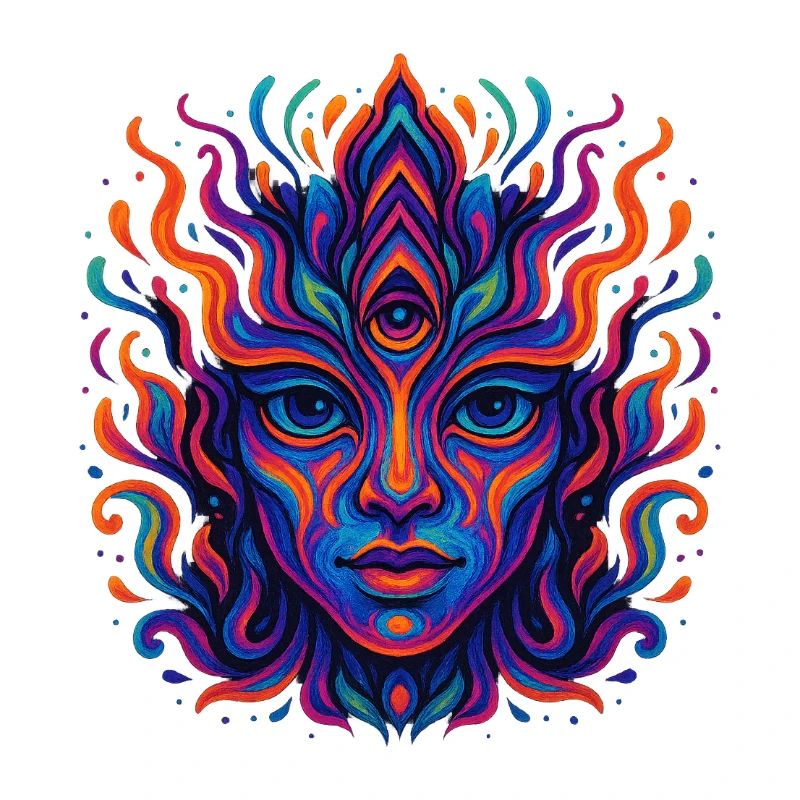 Explosion de couleurs psychédéliques