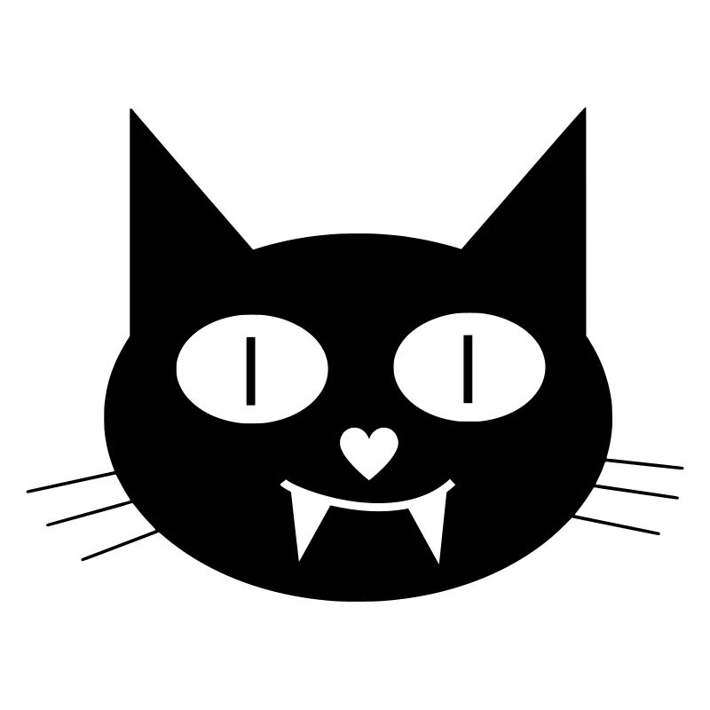 Halloween Vampir-Katze mit Eckzähnen