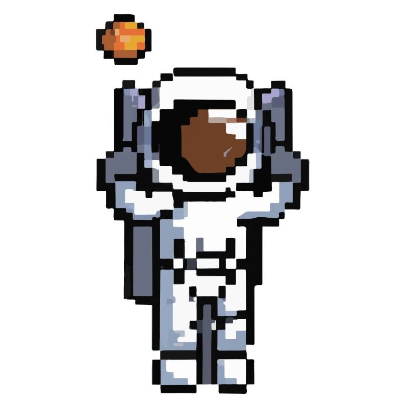 Astronaut pixelated space gift idea