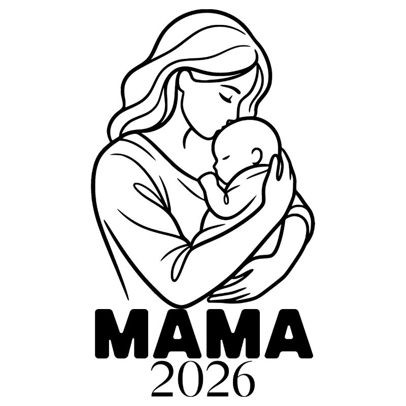 Mama 2026 - Minimalist Line Art Mutter