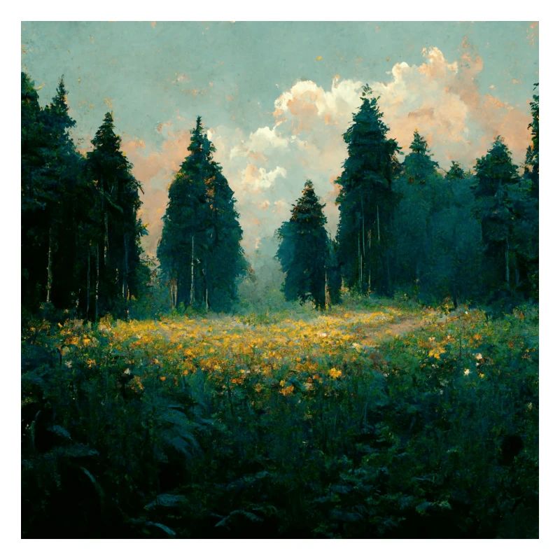 Coucher de soleil dans la forêt