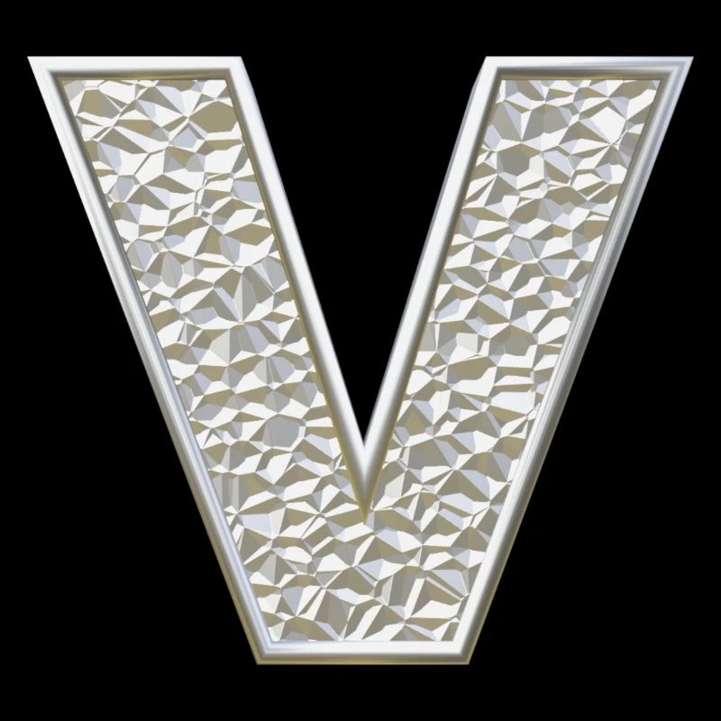 V, letter, initial, monogram,