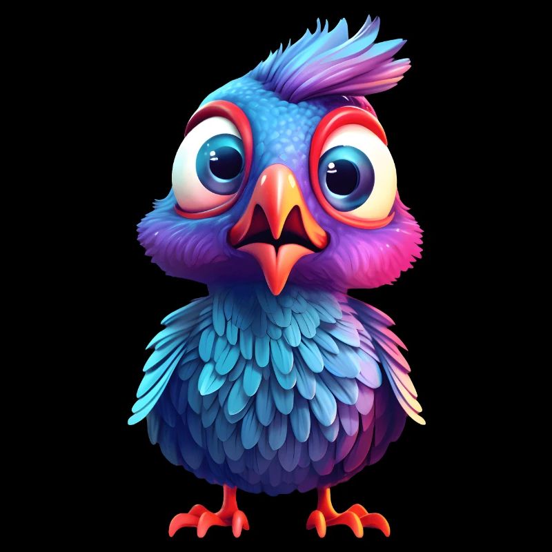 Frightened baby bird