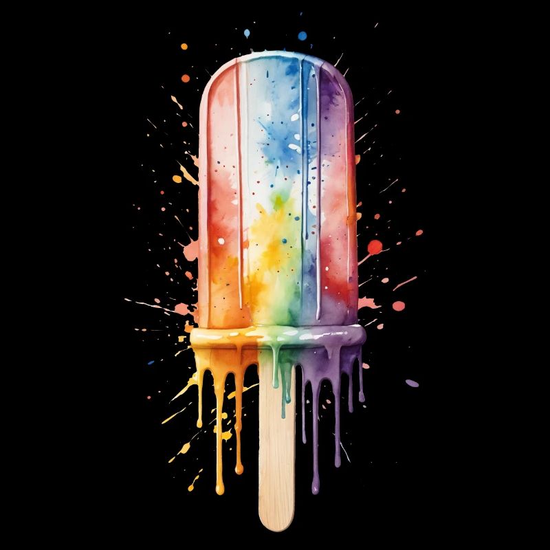 Regenbogen-Eis am Stiel mit Sommerspaß