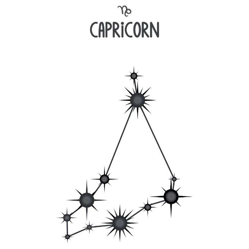 Steinbock Sternzeichen Sternbild Schwarz & Grau