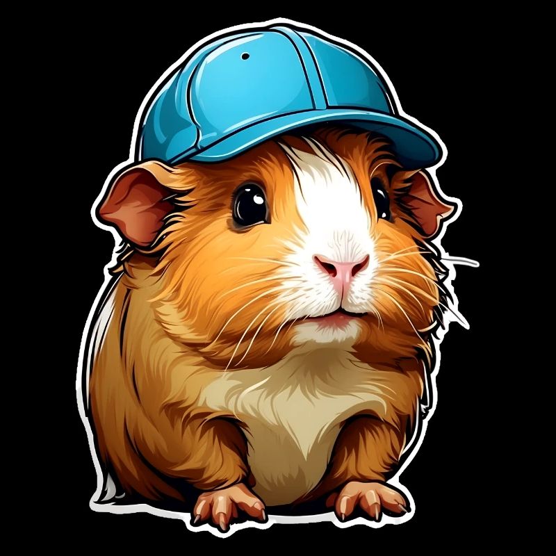 Guinea pig with blue cap