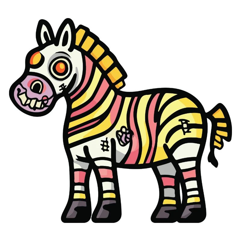 Zebra Halloween Comic Zombie