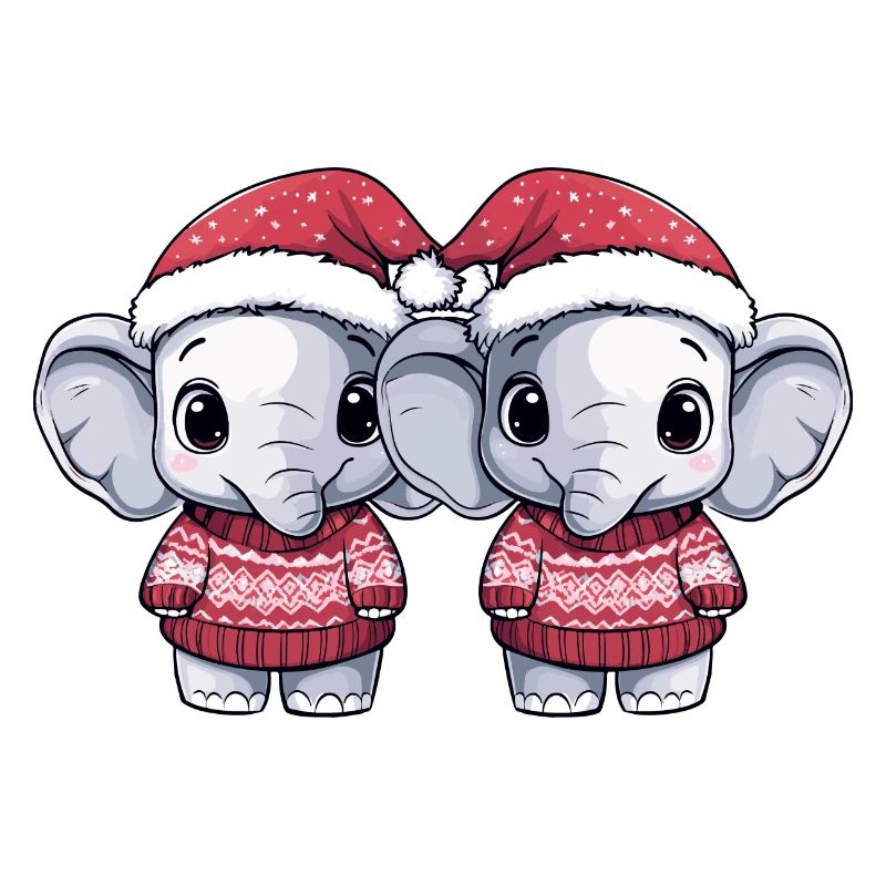L’équipe de Noël des éléphants