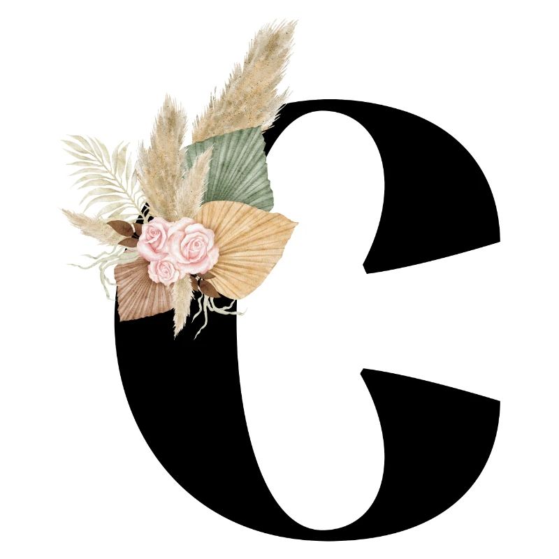 lettre C fleuris