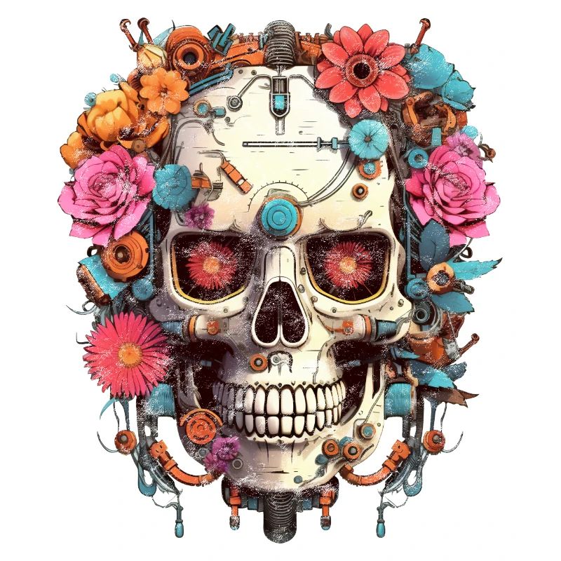 Cyborg Skull Robot Android Sugar Skull