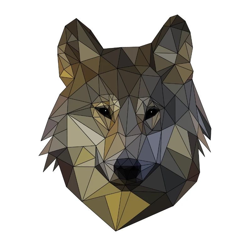 Polygon Wolf Mosaïque Triangulaire Formes Polyart