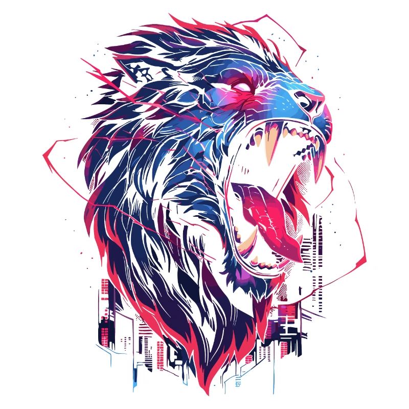Synthwave Lion