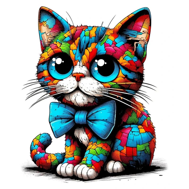 Chat avec noeud papillon