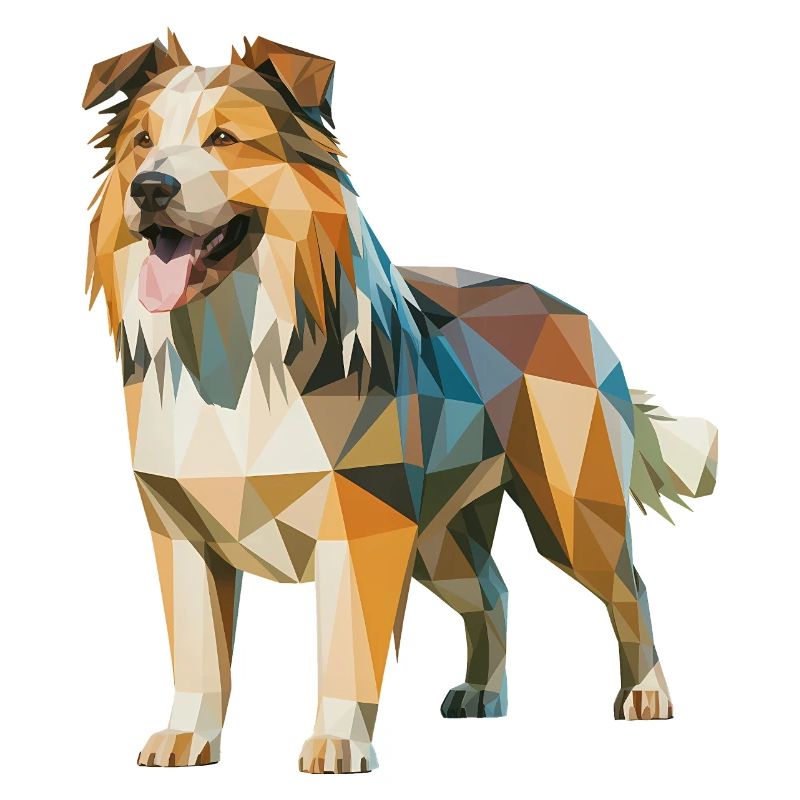 Australian Shepherd - Cooles Low Poly Logo