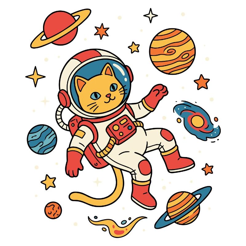 Aventure galactique Chat Astronaute