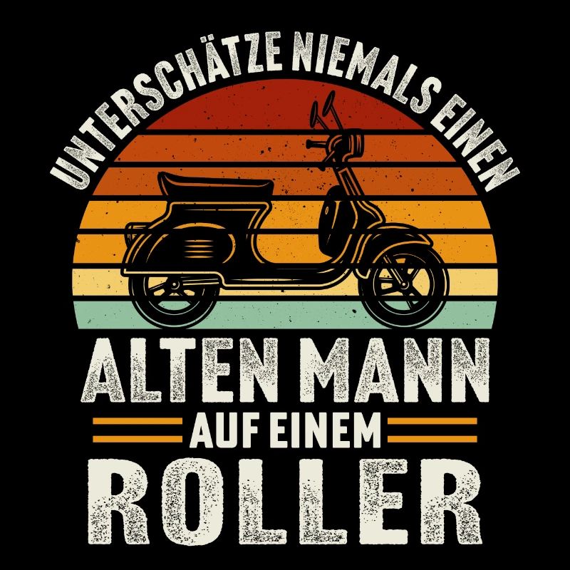 Alten mann aut einem motorroller rollerfahren