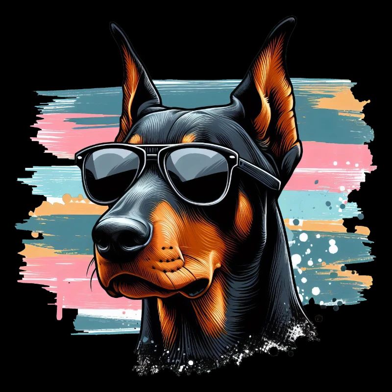 Doberman chiot Splash Art