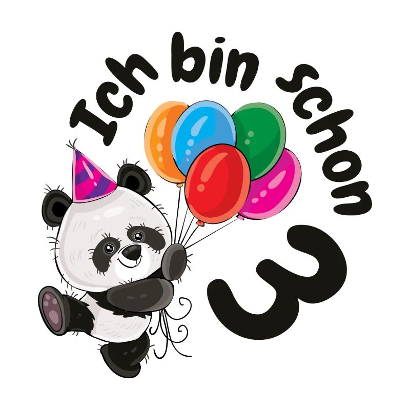 3rd Birthday Cute Panda Panda Bear Three 3 Years