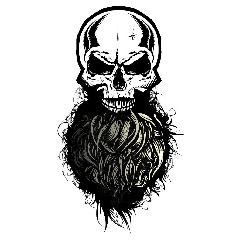 Schädel Kopf des Todes Hipster Schädel Bart Bart