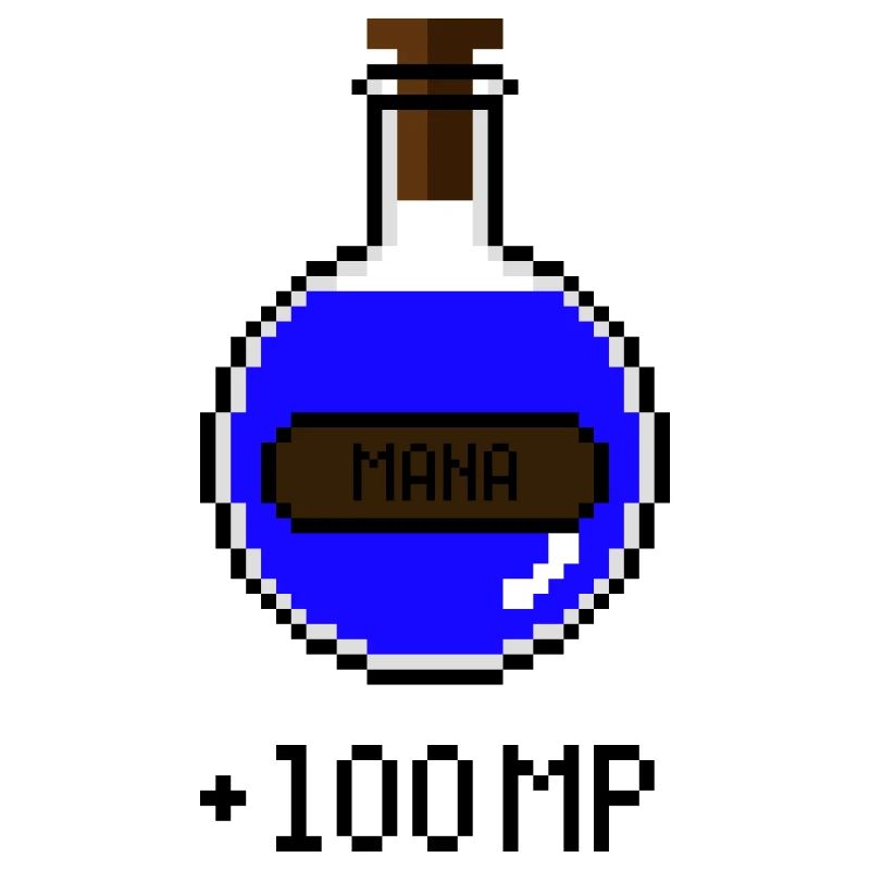 8-Bit Retro Pixel Art Mana Potion