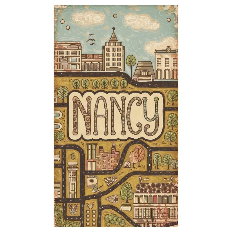 Nancy Cityscape Retro Map Typography