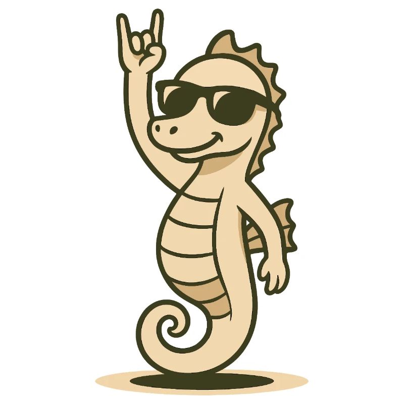 Bébé hippocampe cool avec lunettes de soleil