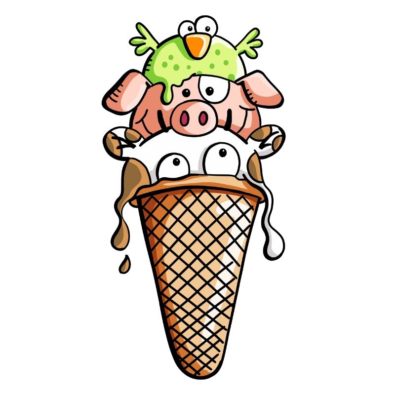Bauernhoftier Eiscreme - Tiere - Eis - Kinder -Fun