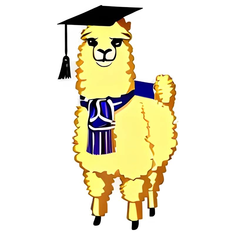 Schulabschluss Bachelor Studium Absolvent Alpaka