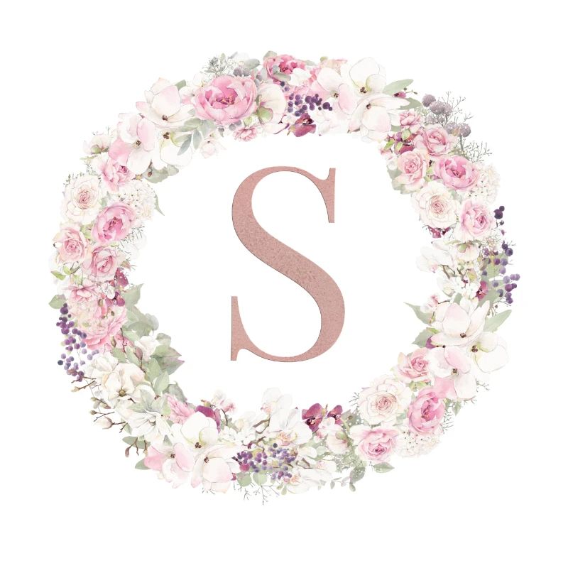 Customizable Monogram S Wreath