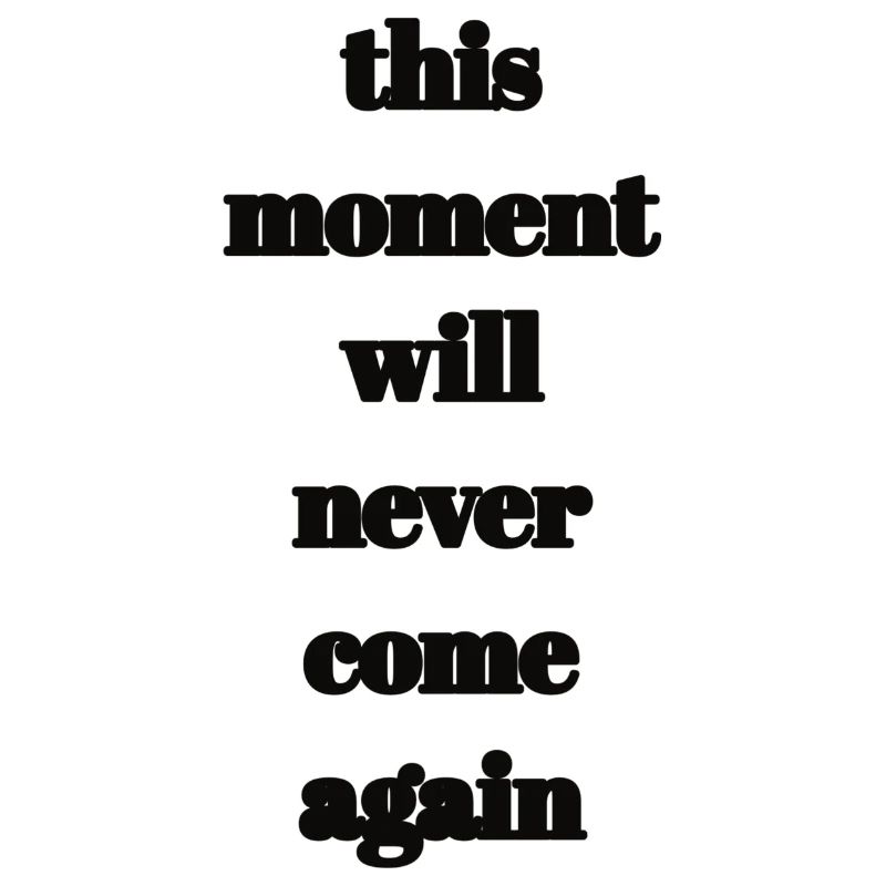 this moment will never come again