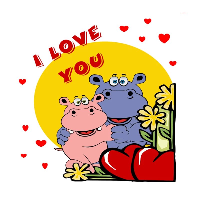 muttertag valentinstabe herz nilpferd hippo love