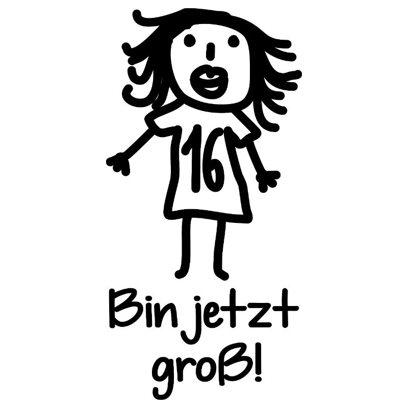 16. Geburtstag Mädchen Strichzeichnung 