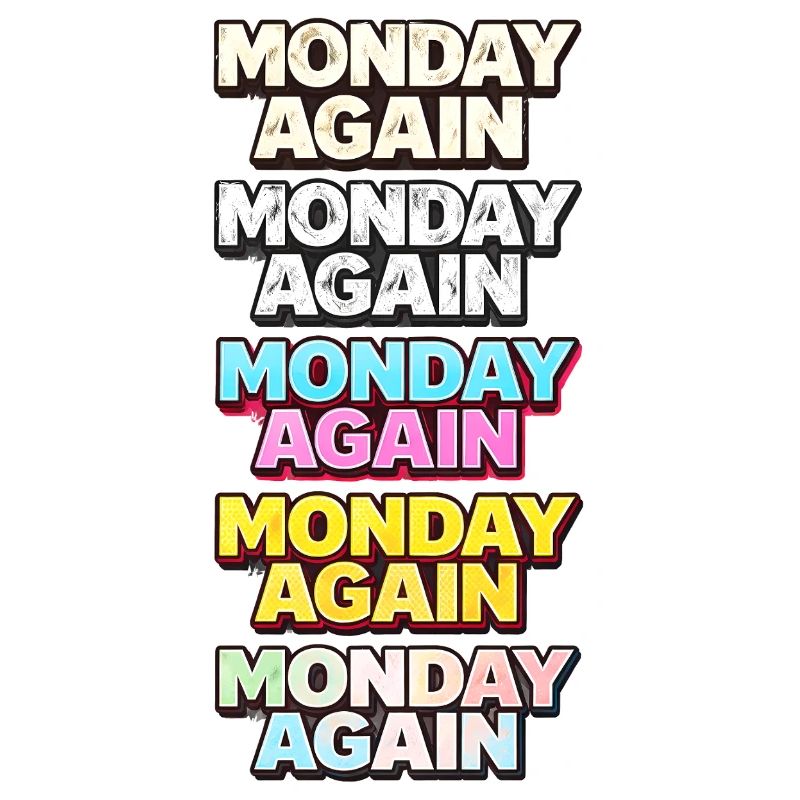 Monday Again Typographie couleur