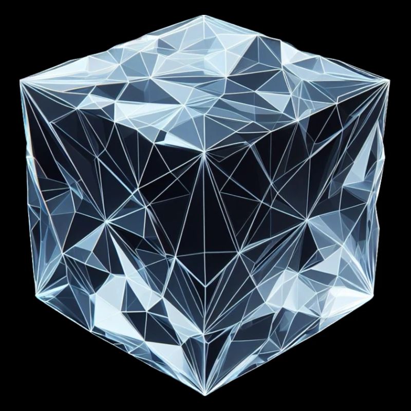 Un glaçon de style polygonal
