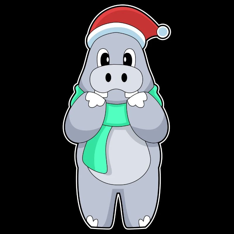 Écharpe de Noël hippopotame