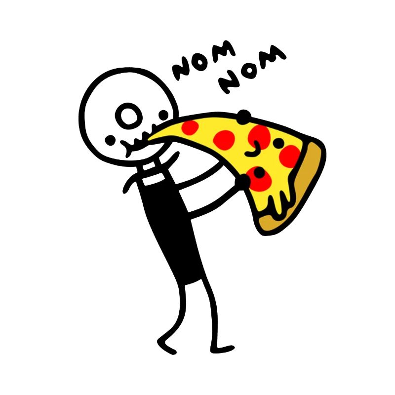 Pizza cutter eats pizza