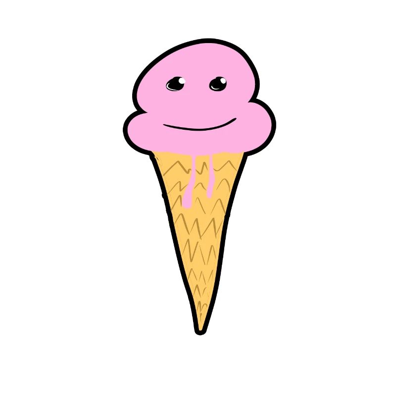 lächelnde Eis Kugel mit Konus