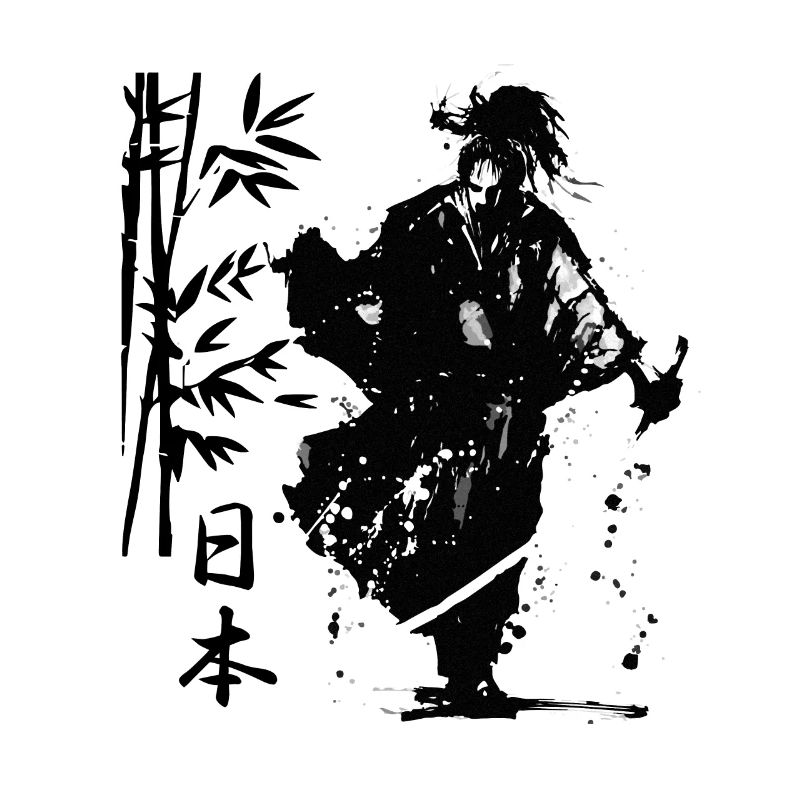 walking samurai warrrior ready for battle traditio