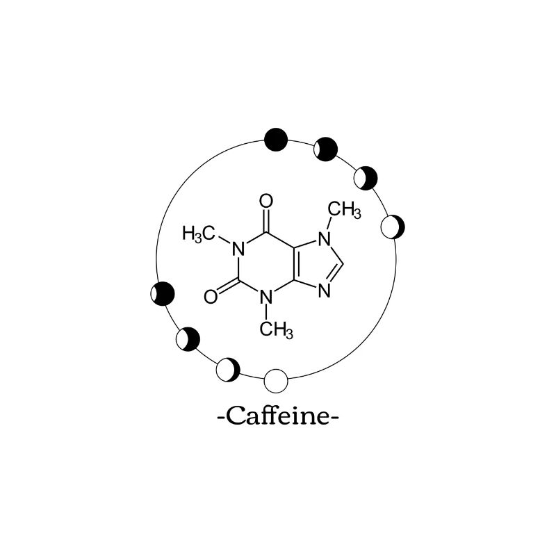 Caffeine molecule with outline