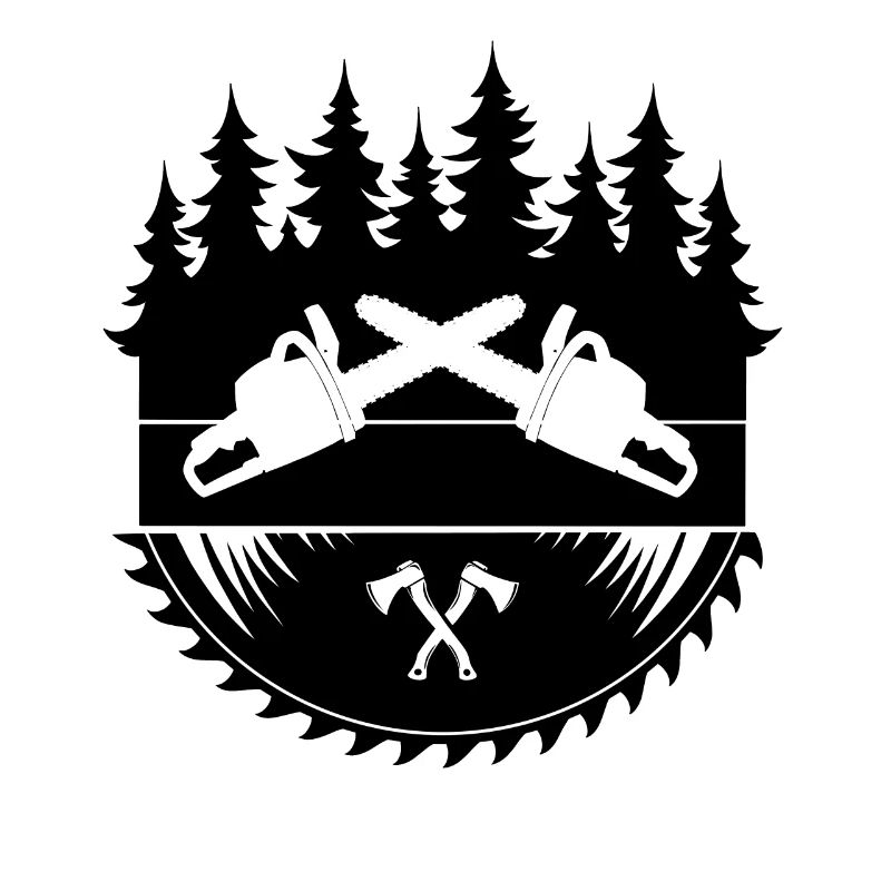 Lumberjack Chainsaw Axe Logo