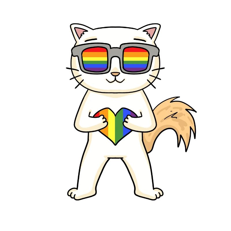 Chat LGBT Turc Angora Arc-en-ciel