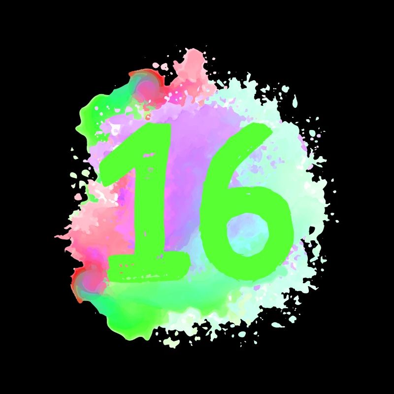16 Zahl Klecks