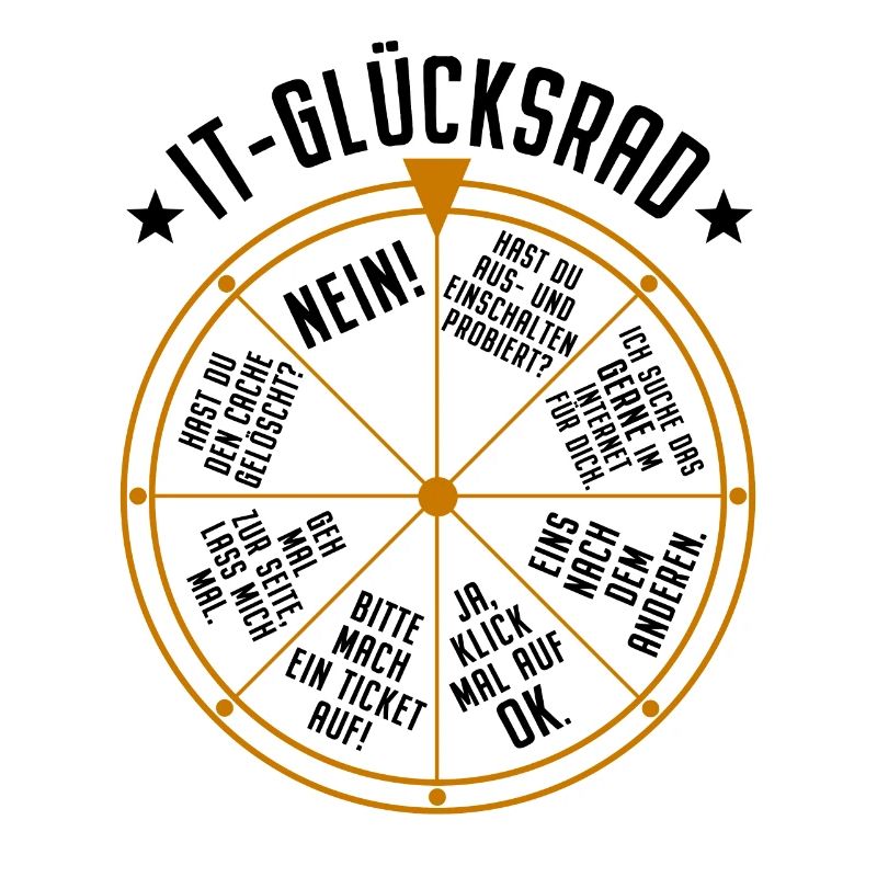 IT Support Glücksrad Service Desk IT Helpdesk Nerd