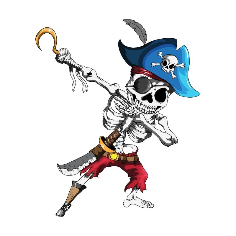 Dabbing Pirate Skeleton Eye patch Pirate Ship
