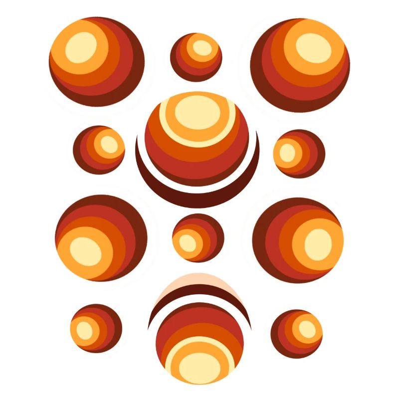 Retro Circle Pattern 70s Crescent