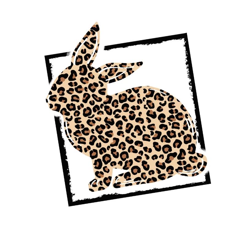 Rabbit well camouflaged in leopard look