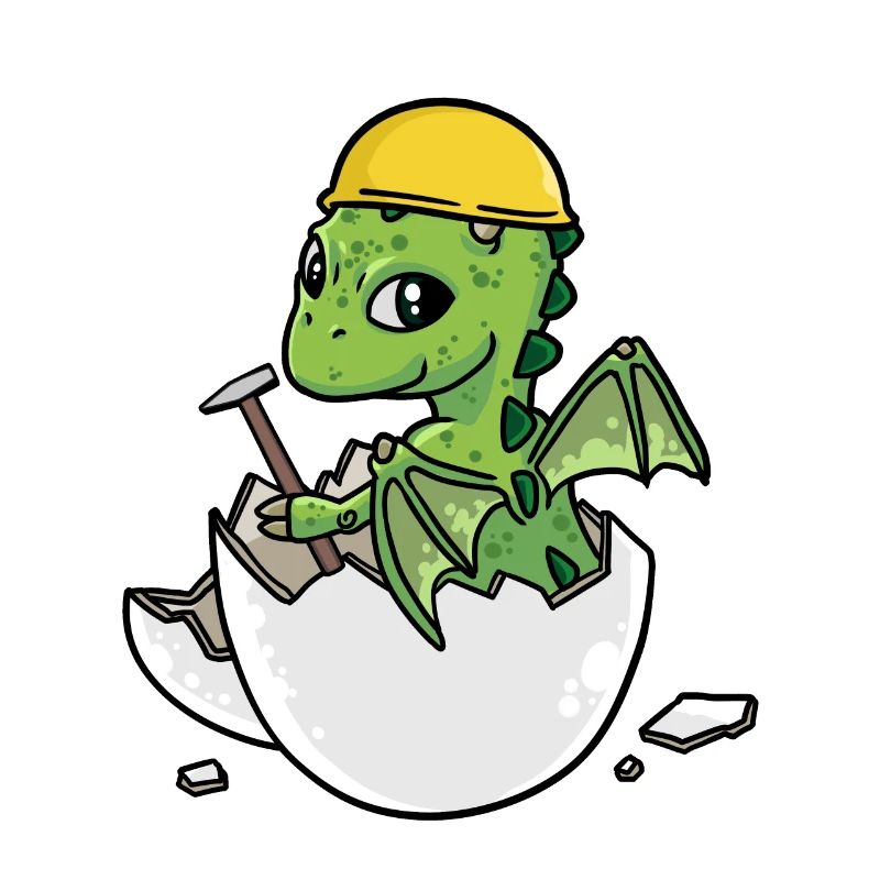 Dino Handwerker Eierschale Hammer Berufe Gewerbe