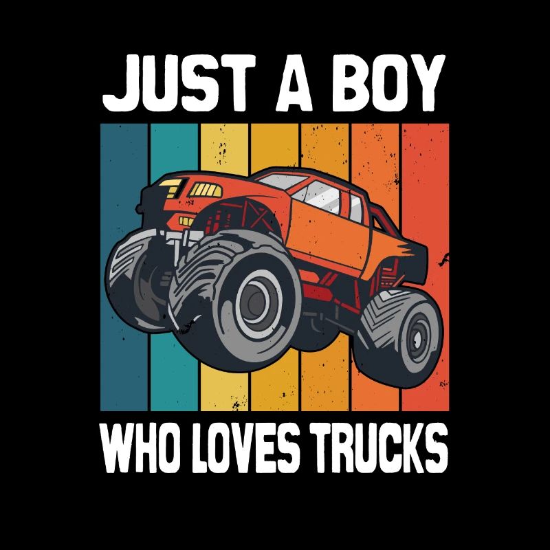 Nur ein Junge der Trucks mag.