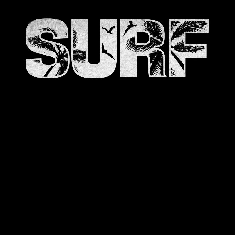 Surf Beach And Palm Trees